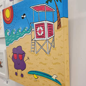 Surf's Up by Eileen Saunders  Image: Note the image carrier over to the canvas sides