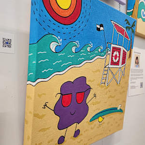 Surf's Up by Eileen Saunders  Image: Note the image carrier over to the canvas sides