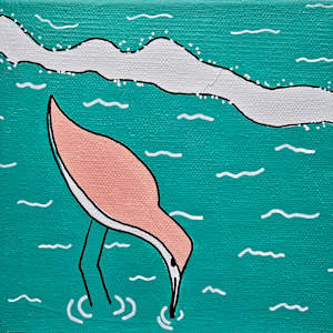 Wading Willet by Eileen Saunders