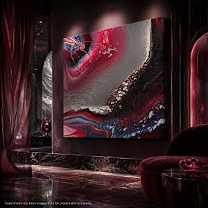 Crimson Connection (The) | 12 x 12 x 1 in | Collaborative Artwork by JD Hecht | Creatively Cutz Studio, Image 1.