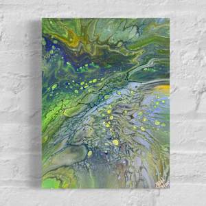 Emerald Flux | 12 x 9 x 1 in | Abstract Painting by JD Hecht | Creatively Cutz Studio, Image 1.