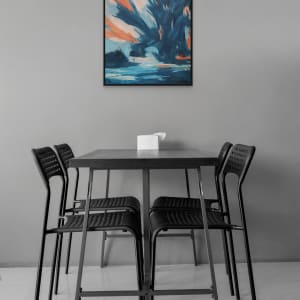 Disruptive Influences by Kate Hessling  Image: Disruptive Influences framed in dining room