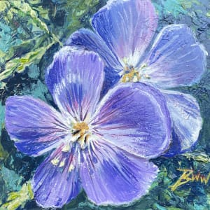 Purple Flax (White Frame) by Beth Walldorf