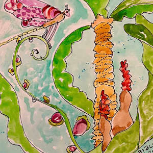 Florida Spring hand fan by Jake Bialos 
