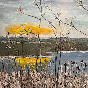 Wild flowers and pond by Ian Collins