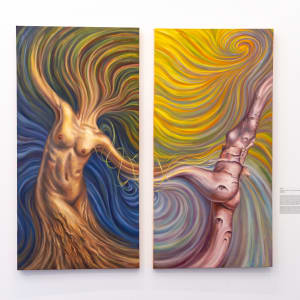 Symbionts (left: Douglas Fir, right: Paper Birch) by Jackie Liu  Image: Installation view