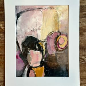 Ochre and Magenta 102 by karin  Image: Archival White Mat shown on dark background