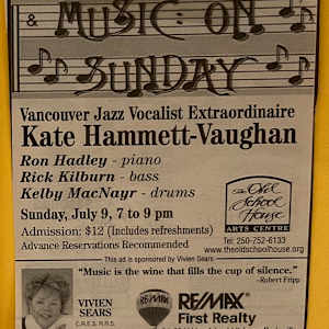 Music on Sunday Vancouver Jazz Vocalist Extraordinaire Kate Hammett-Vaughan by Ron Hadley, Rick Kilburn, Kelby MacNayr, Kate Hammett-Vaughan