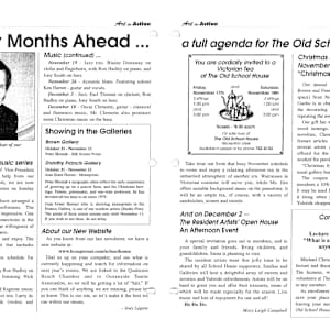 Newsletters 1998-2005 by Ted Jolda, Jo Ludwig, Bruce Hurston, Donna Baspaly, Jean Grant Horner, Browni Joerin, Ken Kirkby, Joan Larson, Jason Marlow, Bill McKibbin, Pauline Pike, Frank Lewis, Roger Moore, Christian Nicholay, Joyce Barr, Janice Bridgeman, Helene McIntosh, Lynn Orriss, Anne Marie Veale, Maureen Walker, Bill Britton, Enid Cheney, Ian Garrioch, Dan Gray, Sally Laidlaw, Tanya Parker, Brody Coombs, Elgin-Skye Mclaren, Lynsey Gray, Brianna Muchlenberg, Arlene Angelo, John Barton, Merv Brandel, Mary Leigh Campbell, Vivien Frow, John Hellum, Gerda Hoffman, Jason Marlow, Lynn Orriss, Vicky Turner  Image: Open PDF document to view full newsletters at https://www.artworkarchive.com/profile/tosh/artwork/newsletters-1998-2005