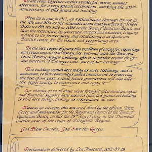 100th Anniversary Celebration Proclamation 2012.07.28 by Len Mustard, Dave Davies