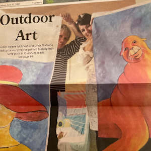 TOSH and town decorate QB / Outdoor Art by Linda Skalenda, Anne-marie Veale, Helene Macintosh  Image: See multiple images