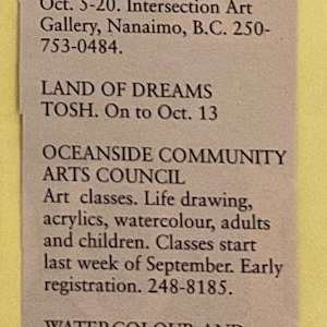 Arts Line up - October 2007 by Peggy Burkosky, Joan Larson