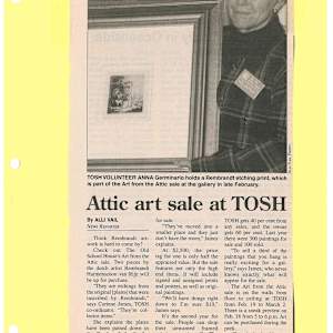Attic art sale at TOSH - News Article 2007 by Corinne James, Anna Geminario, Rembrandt Harmenszoon van Rijn
