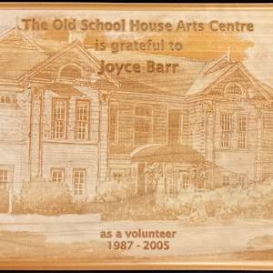 Volunteer Plaque - Joyce Barr by Joyce Barr