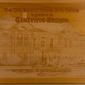 Donation Plaque - Genevieve Brown by Genevieve Brown