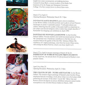 Exhibitions 2001-2005 by Naomi Cairns, Ivor Cohen, Don Farrell, Martin Hill, Audrey Perry, Marilyn Riopel, kristeen verge, Allan N. Smith, Lynda Sawyer  Image: View all pages of this PDF document at https://www.artworkarchive.com/profile/tosh/artwork/exhibitions-2001-2005
