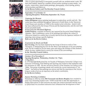 Exhibitions 2001-2005 by Naomi Cairns, Ivor Cohen, Don Farrell, Martin Hill, Audrey Perry, Marilyn Riopel, kristeen verge, Allan N. Smith, Lynda Sawyer  Image: View all pages of this PDF document at https://www.artworkarchive.com/profile/tosh/artwork/exhibitions-2001-2005