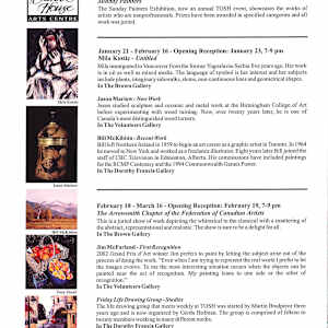 Exhibitions 2001-2005 by Naomi Cairns, Ivor Cohen, Don Farrell, Martin Hill, Audrey Perry, Marilyn Riopel, kristeen verge, Allan N. Smith, Lynda Sawyer  Image: View all pages of this PDF document at https://www.artworkarchive.com/profile/tosh/artwork/exhibitions-2001-2005