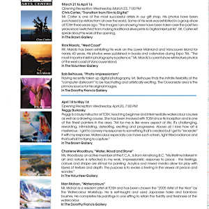 Exhibitions 2001-2005 by Naomi Cairns, Ivor Cohen, Don Farrell, Martin Hill, Audrey Perry, Marilyn Riopel, kristeen verge, Allan N. Smith, Lynda Sawyer  Image: View all pages of this PDF document at https://www.artworkarchive.com/profile/tosh/artwork/exhibitions-2001-2005