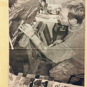 Escaping into the canvas by Allan Dunfield  Image: See multiple images. This clipping is physically labeled as ME.2006.02.K-01