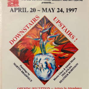 Exhibitions January to December- 1997 by Larry Aguilar, Wanda Ashmore, Mary Leigh Campbell, Wayne Clarke, Don Emerson, Ken Flett, Doug Folkins, Connie Geerts, Lynsey Gibbons, John Gillespie, Dan Gray, Tim Haley, Jane Hamilton-khaan, Gerda Hoffman, Walter Hughes, Bob Hunt, Gordon Hutchens, Michael Jestico, Ted Jolda, Jason Marlow, Francois Mongeau, Lynn Orriss, Pauline Pike, Kevin Pollard-Wright, Sandy Richardson, Cheryl Rimmer, Jim Roscoe, Patricia Seltzer, Sheila Steele, Marguerite Stevens, Elaine Thompson, Elena Travanut, Anne Marie Veale, Pat Wehrman, Oleg A. Minin, Lindy Michie, John Parry, June Boggs, Lynne Johnson, Annie MacGillivray, Sue Taylor  Image: Downstairs Upstairs