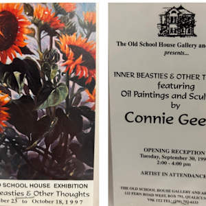 Exhibitions January to December- 1997 by Larry Aguilar, Wanda Ashmore, Mary Leigh Campbell, Wayne Clarke, Don Emerson, Ken Flett, Doug Folkins, Connie Geerts, Lynsey Gibbons, John Gillespie, Dan Gray, Tim Haley, Jane Hamilton-khaan, Gerda Hoffman, Walter Hughes, Bob Hunt, Gordon Hutchens, Michael Jestico, Ted Jolda, Jason Marlow, Francois Mongeau, Lynn Orriss, Pauline Pike, Kevin Pollard-Wright, Sandy Richardson, Cheryl Rimmer, Jim Roscoe, Patricia Seltzer, Sheila Steele, Marguerite Stevens, Elaine Thompson, Elena Travanut, Anne Marie Veale, Pat Wehrman, Oleg A. Minin, Lindy Michie, John Parry, June Boggs, Lynne Johnson, Annie MacGillivray, Sue Taylor  Image: Inner Beasties and Other thoughts