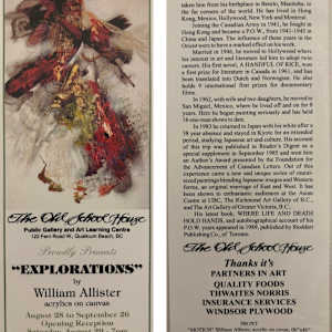 Exhibitions 1998 - January to December by Larry Aguilar, William Allister, Ted Jolda, Carmen Mongeau, Pauline Pike, Heather Robinson, Gwen Curry, Carol Frank, Mark Sutin, Georgia Leslie  Image: Explorations