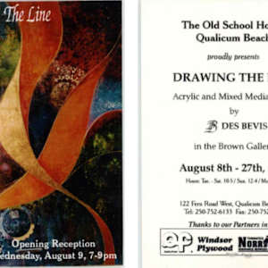 Exhibitions 2000- January to October by Larry Aguilar, Merv Brandel, Colleen Butcher, Audrey Cameron, Charlotte Campbell, Mary Leigh Campbell, Doug Folkins, Jean Grant Horner, D.F. Gray, Pat Holland, Jason Marlow, Jason Marlow, Helene McIntosh, Lynn Orriss, Pauline Pike, Jonathan Rout, Agatha Olfert, Mary Hartnell, Melanie Hartnell, Sheila Symington, Caroline Houg, Marni Hartnell, Adrienne Moore, Linda Frimer, Graham Scholes, Bob Hunt, Elaine Thompson Hunter, Dan McLeod, Sandra Martens, Marguerite Stevens, Elena Travanut, Anne-Marie Veale, Martin Bradpiece, Jack Whelan, William Allister, Nicholas Pearce, Dan Gray, Pat O’Hara, Des Bevis, Agatha Olfert, Shirley Dickie, Peter Shostak, Carmen Mongeau, Elena Travenaut, Chris Smith, Susan Russell, Joanne Bevis, Barbara Ann Scott, Rick Raxlen, Susy Raxlen, Darlene Zimmerman, Susan Murrell, Shirley Dickie 