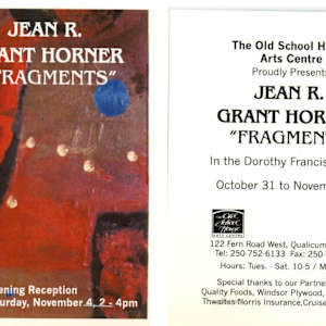 Exhibitions 2001 - January to September by Jesse Birch, Carolyn Houg, Susan Russell, Cynthia Minden, William Allister, Des Bevis, Martin Bradpiece, Naomi Cairns, J. Fenwick Lansdowne, Bill McKibbin, Jean R. Grant Horner, Peter Shostak, Jacob Gleason, Leslie Grant, Alison Hrabluik, Jane Lee, Paul Knight, Kim Munro, Valerie Salez, Jim Kalnin, Kevin Pollard-Wright, Shannon Pollard-Wright, Jackie Doyle, Keiko Bottomley, Jan Williamson-Henwood, Elissa Anthony, Patricia Nelson 