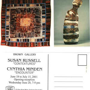 Exhibitions 2001 - January to September by Jesse Birch, Carolyn Houg, Susan Russell, Cynthia Minden, William Allister, Des Bevis, Martin Bradpiece, Naomi Cairns, J. Fenwick Lansdowne, Bill McKibbin, Jean R. Grant Horner, Peter Shostak, Jacob Gleason, Leslie Grant, Alison Hrabluik, Jane Lee, Paul Knight, Kim Munro, Valerie Salez, Jim Kalnin, Kevin Pollard-Wright, Shannon Pollard-Wright, Jackie Doyle, Keiko Bottomley, Jan Williamson-Henwood, Elissa Anthony, Patricia Nelson 