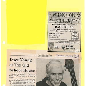 Dave Young at the Old School House - News Article 2007 by Buff Allen, Ron Hadley, Nick McGowan, Dave Young