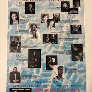 Music on Sundays Winter 2007-2017 by Miranda Sage Trio, Buff Allen, Shika Card, Penny Clarke, Michelle Cox, Pablo Diemecke, Adam Dobres, Ron Hadley, May Ling Kwok, Josh Layne, Elissa Poole, Miranda Sage, Jennifer Scott, Boris Sichon, Roy Styffe, Lisa Tahara, Toshiko Tampo, Bruce Vogt, Muriel Wellwood, Tony Wilson, Rene Worst, Dave Young, Bijoux du Bayou, Erik Abbink, Tom Ackerman, Laura Backstrom, Tony Booker, Borgy Borgerson, Emily Braden, Ken Broadway, Kenneth Broadway, Mary Byrne, Ann Elliot-Goldschmid, Karen Enns, Brenda Fedoruk, Jane Hayes, Liam Hockley, Francois Houle, Cris Inguanti, Rachel Iwaasa, Rachel Kiyo Iwaasa, Daryl Jahnke, Tom Keenlyside, Kurt Kellan, Rick Kilburn, Alexandria Le, Ken Lister, Roger Mangas, Michelle Mares, Devon McCagherty, Nick McGowan, Mark McGregor, Mark McGregor, Pat Milano, Julian Milkis, Lorraine Min, Daniel Nix, Donald Oehler, Alex Olson, Heather Pawsey, Monica Pfau, Alexandra Pohran-Dawkins, Mathew Poon, Matthew Poon, Kate Rhodes, Michelle Richard, Kara Routley, Arthur Rowe, Eugene Skovirodnikov, Joey Smith, Sharon Stanis, Wendy Stofer, Nola Strand, Ross Taggart, Avan Yu, Tom Colclough, Jamie Croil, Sara Davis Buechner, Bill Hicks, Victor Kuleshov, Anna Levy, Diane Lines, Susan Pascal, Clare Yuan, Frances Armstrong, Allison Au, Tina Chang, Alexander Dawkins, Rebecca Hissen, Kristin Hoff, Antione Joubert, May-Ling Kwok, Hugues Leclere, Pierre-Andre Doucet, Vince Mai, Scott Meek, Geronimo Mendoza, Becky Noble, Emily Yu, Sara Airoldi, Dale Barltrop, Patricia De Gabrielle, Patrick De Gabrielle, Massimo Folliero, Grace Huang, Michael Jones, Maureen Washington, Nicholas Wright, Sarah Tradewell, Mark Anderson, Jadon Cutmore, Aliayta Goon-dancoes, Marco Grieco, Jenny Gunter, Pamela Highbaugh Aloni, Robert Holliston, Louise Hung, Rebecca Kilgore, Andrea L’Heureux, Vivian Lou, Rosemary O’Connor, Charlie Porter, Reginald Quiring, Craig Scott, Rick Scott, Sherri Ulrich, Anna Vavilova, Antoine Joubert, Suzanne, Stephanie Bell, Evelyn Brendon, Alexander Dunn, Sarah Fryer, Ivonne Hernandez, Michael Jarvis, Tad Ruszel, Yoomi Snizek, Soile Stratkauskas, Barry Tan, Chris Wallace  Image: MU.2010.01.A 