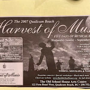 Harvest of Music - five nights of music in Qualicum Beach at the Old School House by Jim Cameron, Sara Davis Buechner, Ron Hadley, Ken Hamm, Rob Hunter, Bruce Hurn, Rick Kilburn, Patricia Kostek, Kelby MacNayr, Toshiya Mizukawa, Nahoko Ohata, Boris Sichon, Brad Prevedoros, Yuki Tampo-Hinton, Tyson Doknjas, Emily Braden, Adam Dobres  Image: There are a total of 4 images