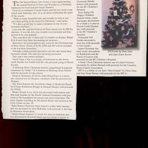 O Tannenbaum! Festival of Trees at TOSH December/January 2007 by Arrowsmith Needle Arts Guild, Corinne James, Dixie Deans, Jean Grant Horner, Morning Glory School, D'Laine Robertson-Hooper, Morgan Hooper, Deb McKinley, Rosalind Shafi, Arlene Howard, Oceanside Middle School Grade 6, French Creek Elementary Grade 2-3, Oceanside Girl Guides, Bamboozle, House of Leaves, Bahari B&B, Greg Sabo Accounting  Image: There are a total of 2 pages