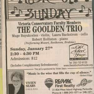 Goolden Trio Playing TOSH on Sunday by Laura Backstrom, Robert Holliston, Goolden Trio, Muge Buyukcelen  Image: total 2 images