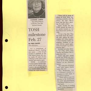 TOSH marks first 20 years with Resident Artists Exhibit by Corinne James, Larry Aguilar, Ivor Cohen, Vivien Frow, Al Grier, Ted Jolda, Tom McIver, Audrey Perry, Pauline Pike, Art Skipsey, Elena Travanut  Image: See multiple images