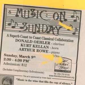 Music on Sunday AD- A Superb Coast to Coast Classical Collaboration Mar 2008 by Kurt Kellan, Donald Oehler, Arthur Rowe