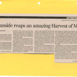 Musical harvest soon by Fred Davies, Ron Hadley, Corrine James, Kelby MacNayr, Marc Atkinson, Debbie Duncan, Tony Booker, Calvin Cairns, Paul O'Brien, Hollas Longton, Jim Cameron, Rick Kilburn, Jennifer Whittle, Daniel Nix, Matthew Poon, Jurgen gothe, Shifra Day, Blaine Dunaway  Image: ME.2008.09.G - 03 see other images