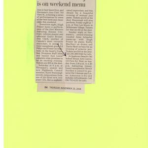 Music on Sunday - Monik Nordine - 2008 by Pat Coleman, Ken Lister, Monik Nordine  Image: Nov 20, 2008 - Times Colonist