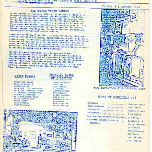 Newsletter Volume #1 Summer 1988 by Deanna Didier, Mabel Bigness, Kristeen Verge, Doug Maclean, Norma Emerson, Tina Beard, Sabina Taylor, Elaine Duncan, Michael McRae, Dee Blevins, Ron Egan, Moreen Haras, Neil Howell, John Millhill, Peter Murdoch, Margaret Selkirk, Kathy Marshall, Peggy Burkosky, Francois Mongeau, Pauline Pike, Buster Wilson
