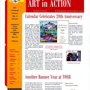 Newsletter Art in Action November - December 2007 by Therese Johnston, Joanna Rogers, Debra Thomlinson, Sara Wiens, Elizabeth Cox, Carla Weaver, Dan Gray, Clive Powsey, Donna Horn, Eumi C?onacher, Antonia Olak, Maurice Nicolson, Lorraine Buckrell, Maureen Karagianis, Carmen Gehring, Linda Skalenda, Maureen Walker
