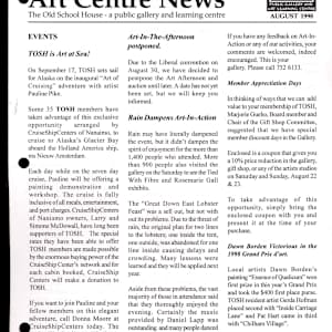 Newsletters 1996: Art in Action and 1998: Art-A-Facts by Mary Leigh Campbell, Dan Gray, Gerda Hofman, Nancy Kruyt, Deborah Maddocks, Anne Marie Veale, Larry Stubbins, Don Mervin, Chris Warren, Shirley McGill, Lyndsay Gibbons, Doug Folkins, Dianne Upper, Bill Rhone, lou Roelofsen, Jesi Barron, joyce burns, Marguerite Stevens, June Boggs, Bob Hunt, Larry Lewis, bill grant, Roger Schrameyer, Rose-Marie Winsby, Bud Tillotson, penny Antifave, Jill gooden, Martin Bradpiece, Audrey Cameron, Dorothy Francis, Pauline Pike, Evelyn Scott, Marge Campbell, Charolette Campbell, Bruce Cryer, Gwen Curry, Carol Frank, Jane Garcia, Lenore Hellum, Kiff Holland, Joyce Kamikura, Renee Wilson, Bill Luchtmeijer, Wendy Saville Wilkes, Bonnie Klein, Frank Sudol, Muriel Patterson, Wendy Robson, Louise Slobodan, Gail Rankin, Mary Peake, Dave Sheppard, Gill Kanachowski, Flo Peel, Susan Murrell, Mary Effa, Larry Aquilar, Hugh Carter, Marjorie Gueho, Yvonne Hooper, Nancy Kruyt, Jason Marlow, Bob Mewburn, Deanne Pilchak, Cheryl Rimmer, Edna Wood, Marlys Robinson, Carole Goodwin, Wilma Richardson, Ray Ludford, Doris Ritchie, Joan O'Ryan, Sally Chard, Linda Reid, Marlyn Swail, Dixie Deans, Deborah Maddocks, Darlene Kellett, Ruth MacKenzie, Bryan Kanarens, Daphne Kellett, William Allister, Colleen Butcher, Frank Gough, Ted Jolda, Horst Lowell, Tom McIver, Edie Miller, Carmen Mongeau, Keith Smith, Sheila Steele, Elsemarie Wilson, Naomi Cairns, Dale McEwan, Larry Jacobson, Stan Hagen, Daniel Lapp, Susan Minchin, Dixie Deans, Don Emerson, Norma Emerson, Rosemarie Gall, Pat Hart, Bill McKibbin, Brad Wylie, William Allsister, Graeme Shaw, Sherry Lee, Mehdi Naimi, Loraine Veysey, Des Bevis, Dan Gray, Pat Holland, Lynn Orriss, Fred Peters, Isabelle Sevrsain, Wanda Ashmore, Gina Harris, Isabelle Marchand, Robin La Pleur  Image: NEWSLETTERS 1998 Open PDF documents to view the full newsletters at https://www.artworkarchive.com/profile/tosh/artwork/newsletters-1996-art-in-action-and-1998-art-a-facts