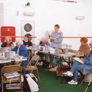 Pauline Pike personal archives 1998 by Mary Leigh Campbell, Bruce Cryer, Don Emerson, Kiff Holland, Joyce Kamikura, Carmen Mongeau, Mehdi Naimi, Muriel Patterson, Pauline Pike, Lorraine Veysey, Madrigal Singers  Image: TOSH Cruise to Alaska - Nieuw Amsterdam Holland America