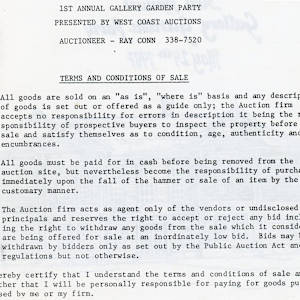 Pauline Pike personal archives 1987  Image: Westcoast Auctions Gallery Garden Party - Terms and Conditions of Sal3