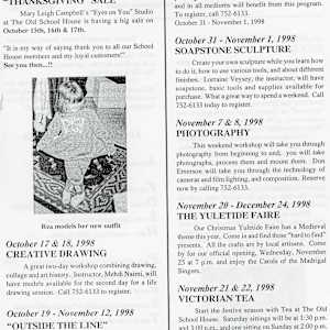 Pauline Pike personal archives 1998 by Mary Leigh Campbell, Bruce Cryer, Don Emerson, Kiff Holland, Joyce Kamikura, Carmen Mongeau, Mehdi Naimi, Muriel Patterson, Pauline Pike, Lorraine Veysey, Madrigal Singers  Image: 1998 TOSH Fall Calendar