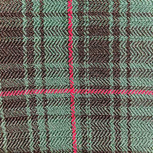 Green + Black plaid scarf by Jill Hankins 