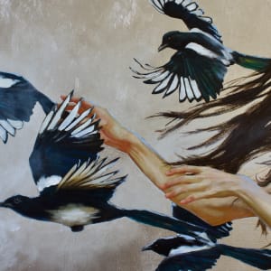 Silver Magpies by Silvia Ilona Klatt  Image: Detail "Silver Magpies"