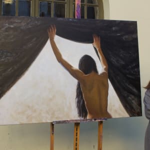 Sisters by Silvia Ilona Klatt  Image: With the artist for size reference.