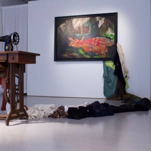Modern Ophelia by Silvia Ilona Klatt  Image: In the exhibition room with an installation.