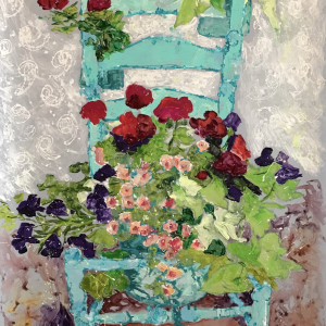 The Turquoise Garden Chair by Judith Madsen